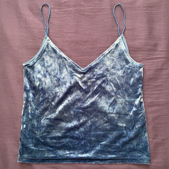 H&M Divided Blue Velvet Camisole Top - Picture 1 of 5